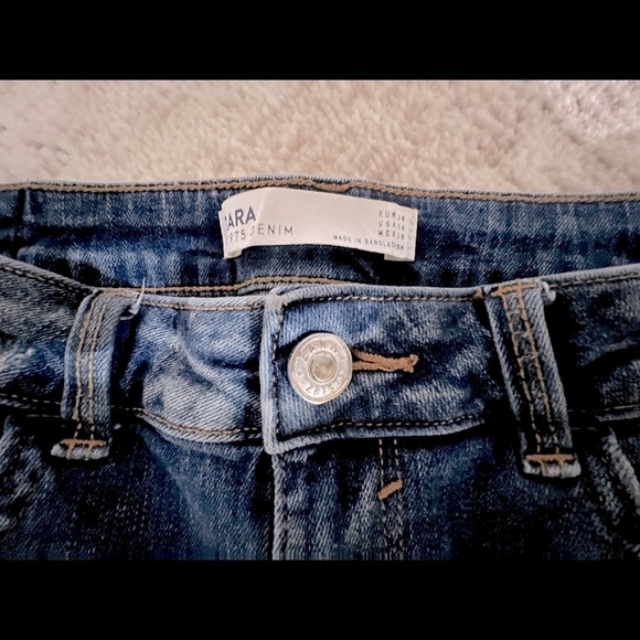 ZARA Skinny Raw Hem Cropped Ankle Jeans 2894 - Picture 3 of 3